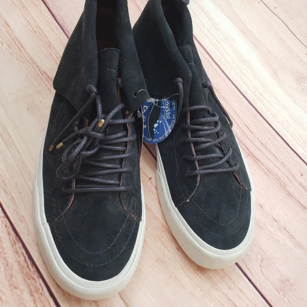 Vans California Sk8-Hi Moc Suede Sneakers Mens 9 Black Fringe Skateboard‎ Adult